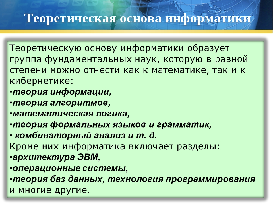 Вклад информатики в современную картину мира