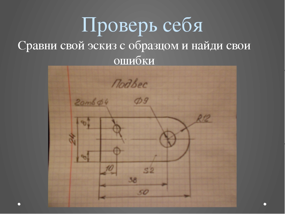 Графическое изображение деталей из металла и искусственных материалов