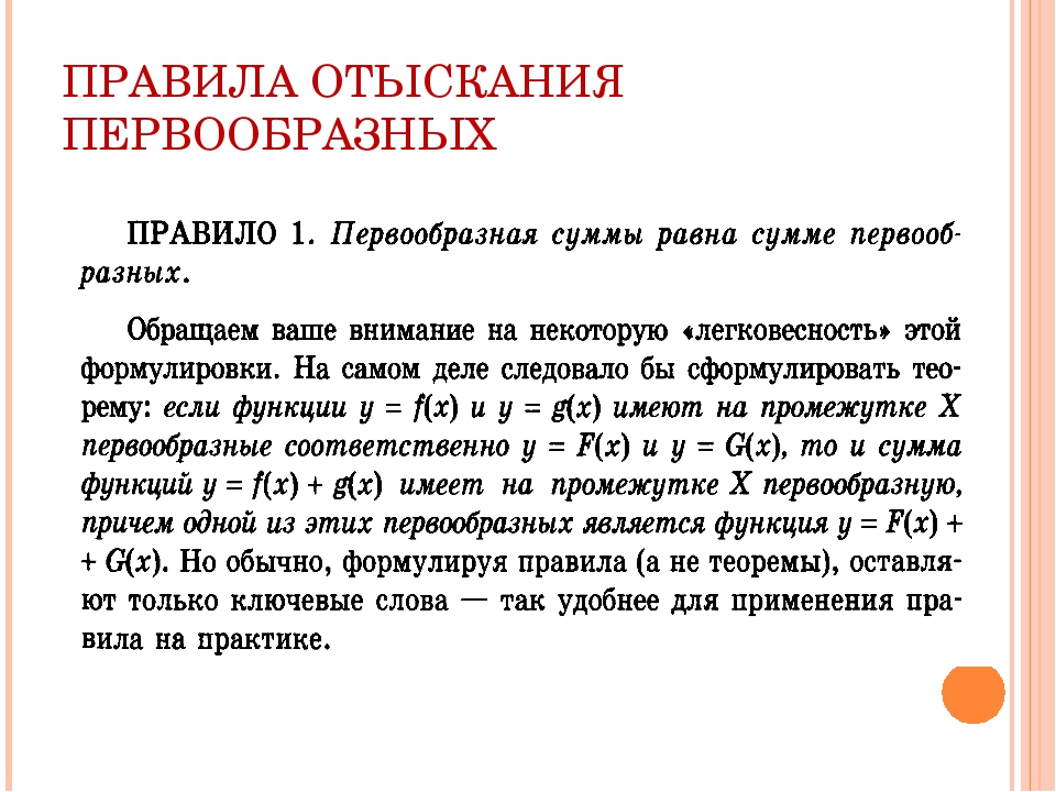 Определение первообразной 11 класс презентация