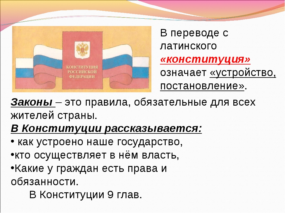 Окружающий мир 4 класс конституция россии