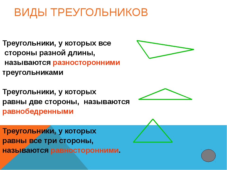 Треугольник с тремя равными сторонами. Виды треугольников. Какие бывюь треугольник. Рисунки треугольников разных видов.