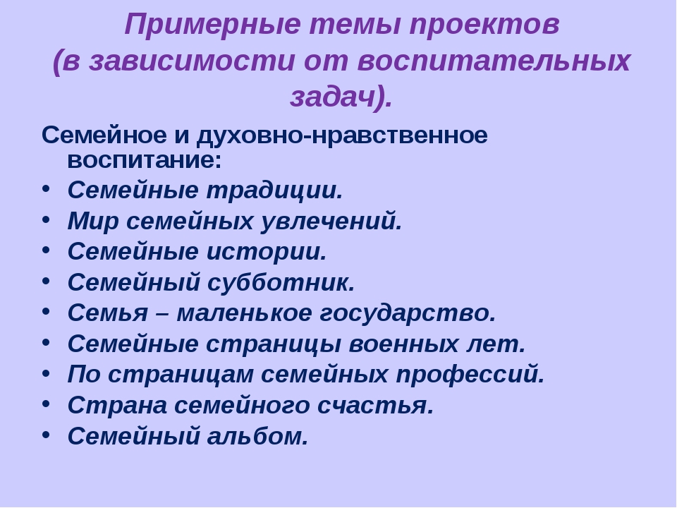 Темы прикладных проектов