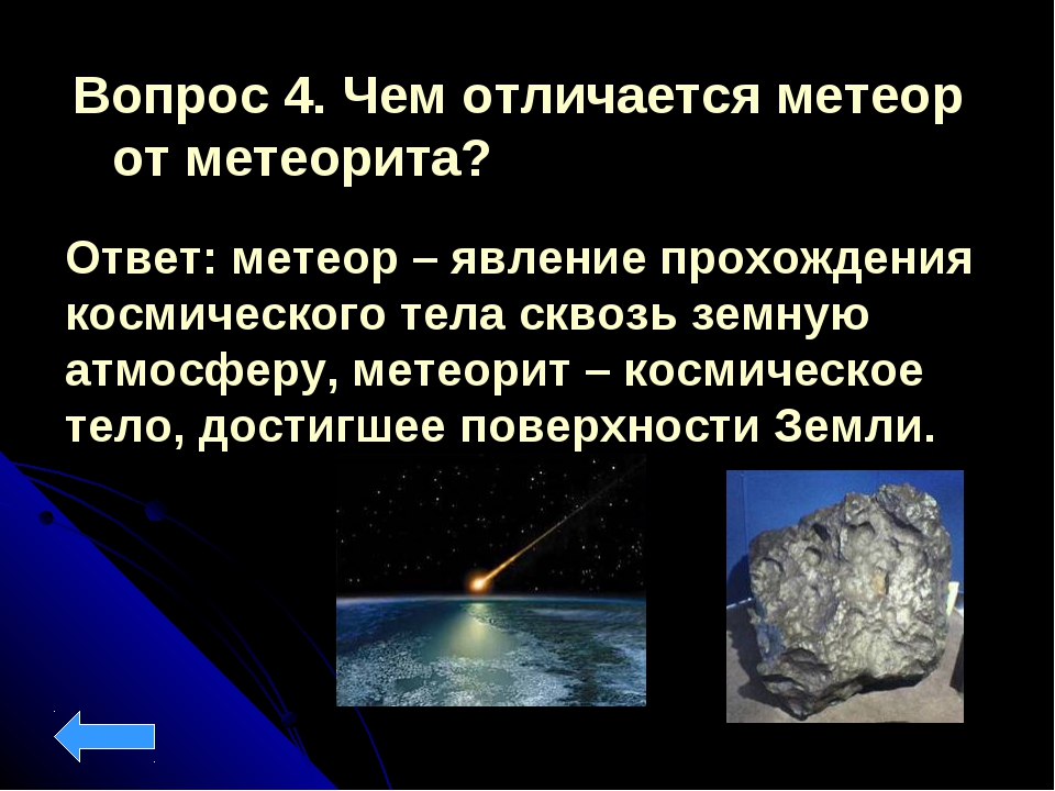 Метеоры и метеориты презентация