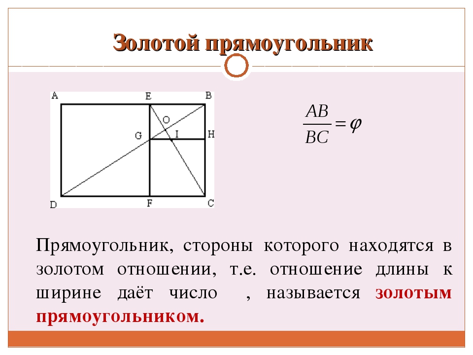 Золотое сечение математика проект