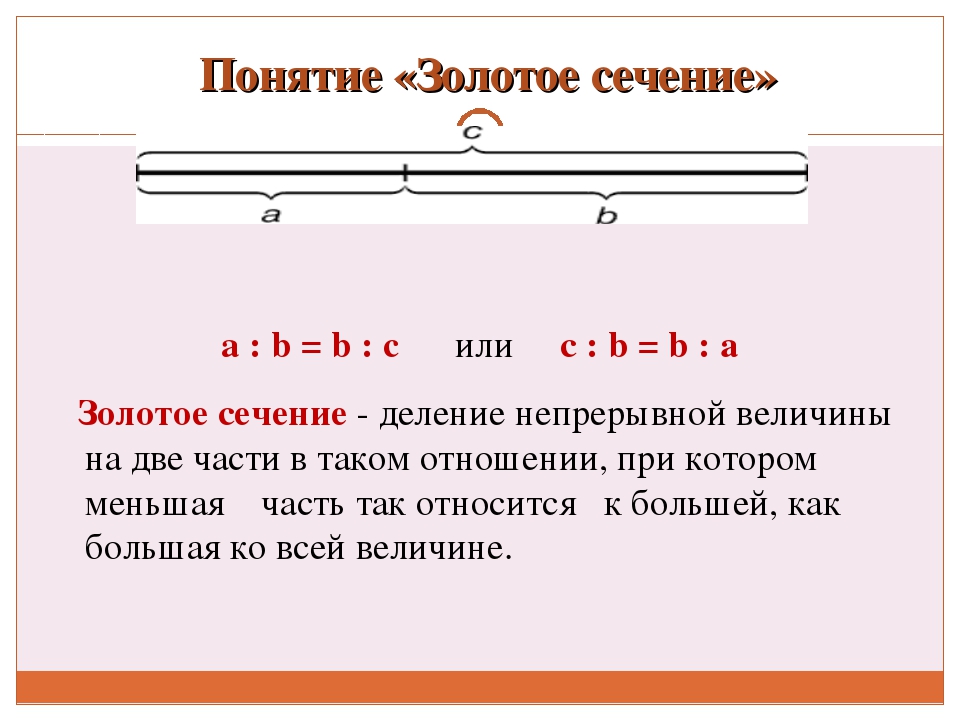 Проект на тему золотое сечение по математике