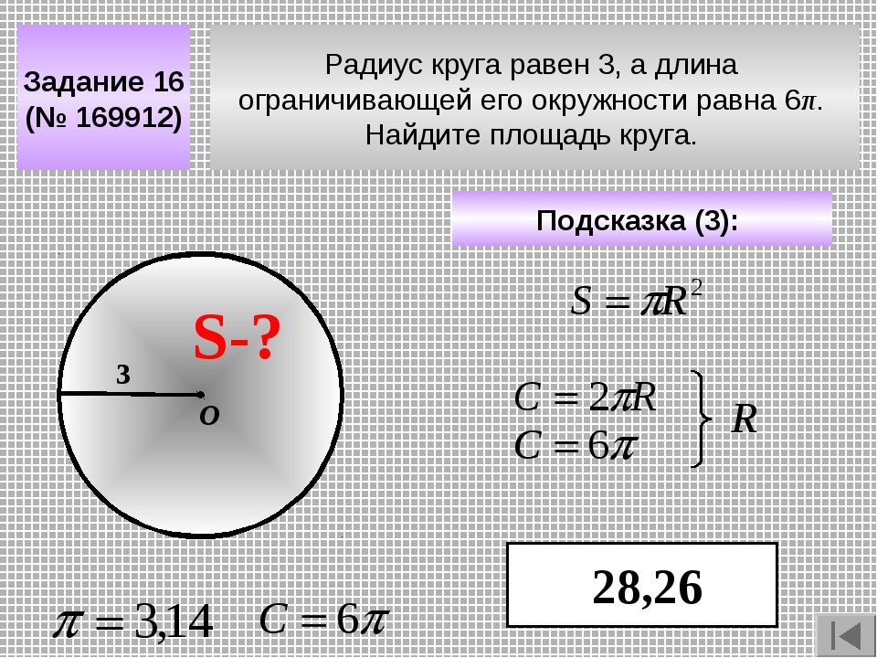 Длина окружности на рисунке