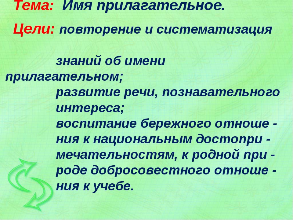 Обобщение знаний об имени прилагательном 3 класс школа россии презентация