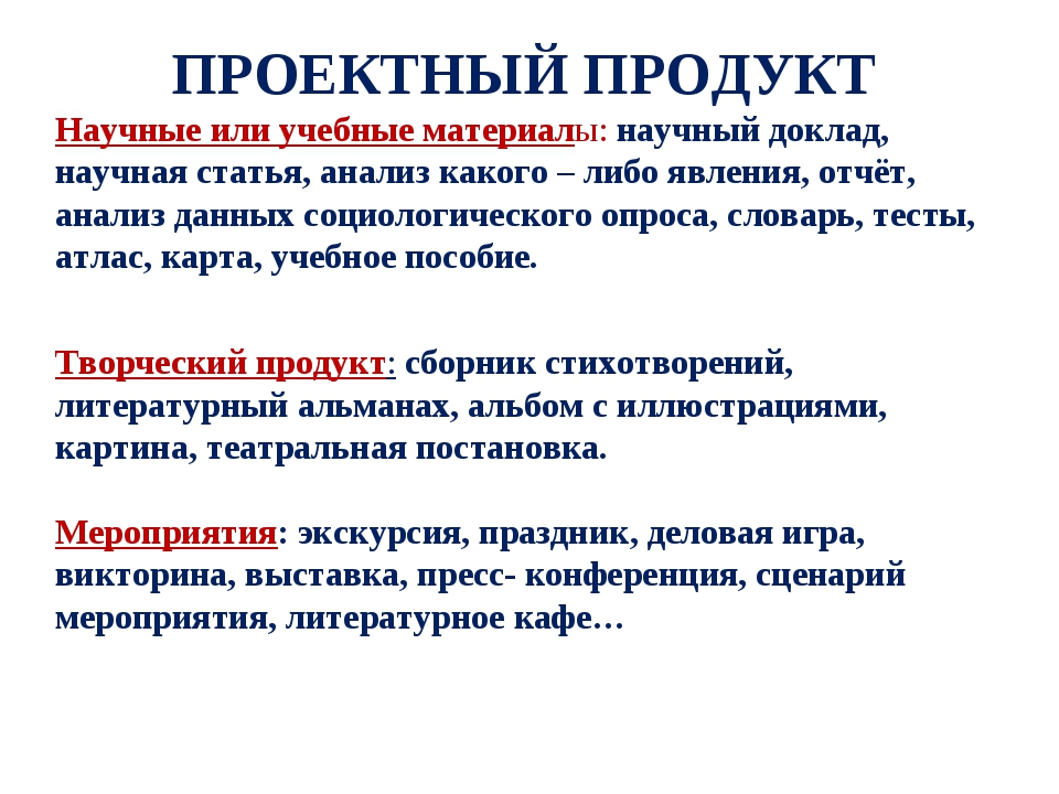 Что значит проектный продукт в проекте