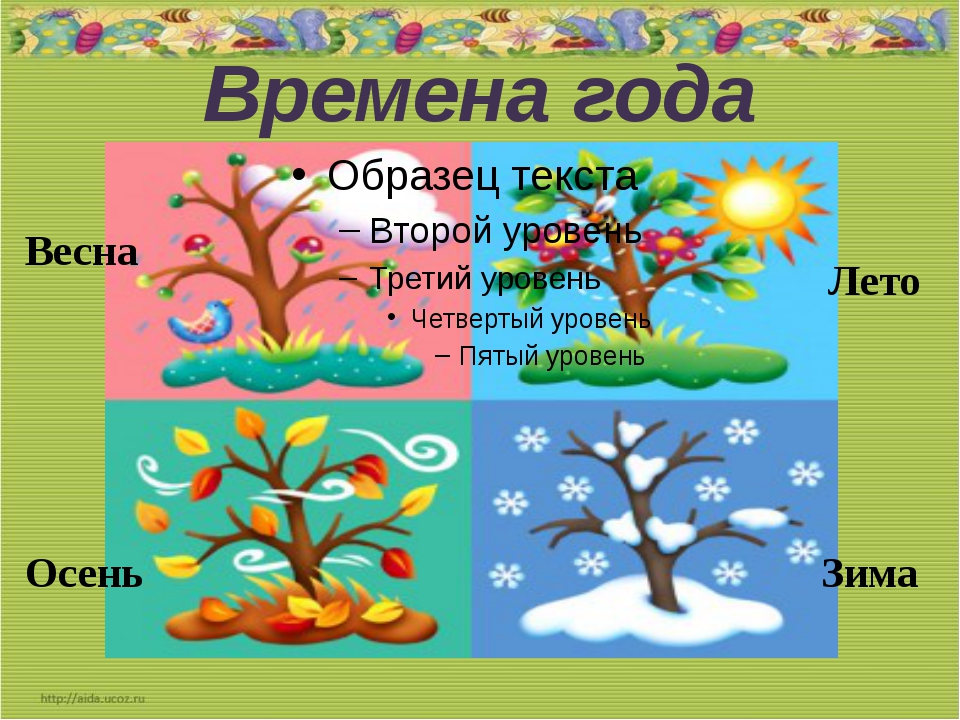 Презентация времена года с гиперссылками 6 класс