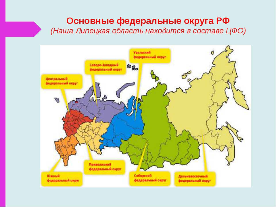 Какие есть области в рф. Карта округов России. Федеральные округа России центры федеральных округов. Деление России на федеральные округа. Деление России по округам на карте.