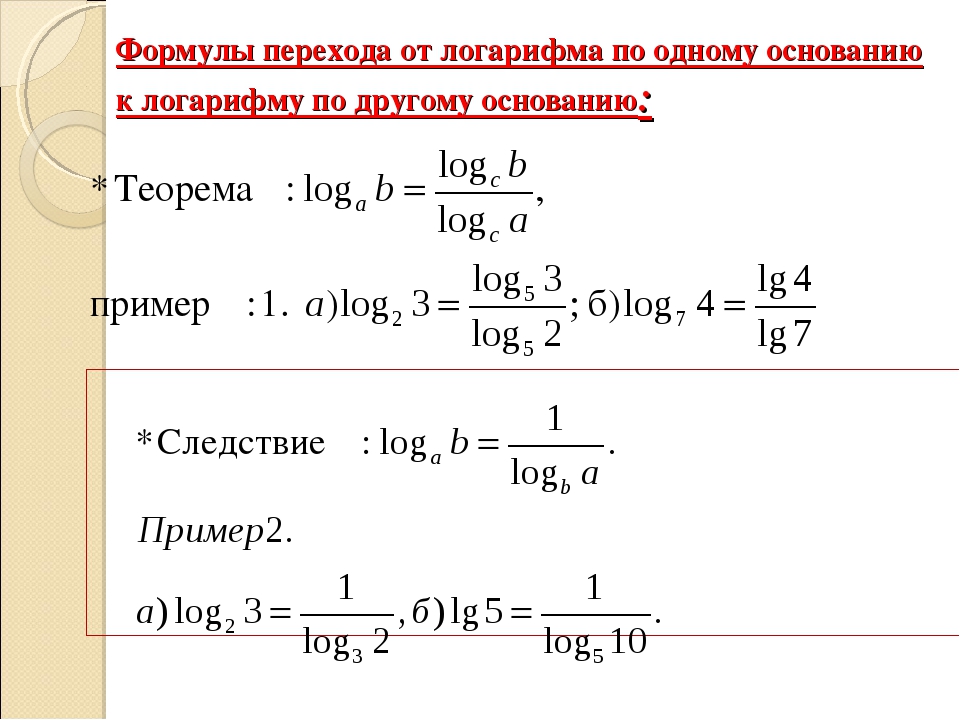 Решение логарифмов по фото