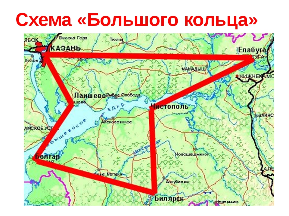 Расстояние татарстан. Жемчужное ожерелье Татарстана карта. Жемчужное ожерелье Татарстана маршрут. Билярск на карте Татарстана. Туристическое кольцо Татарстана.