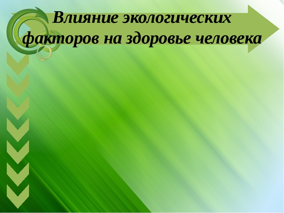 Влияние экологических проблем на здоровье человека. Влияние природных факторов на здоровье человека