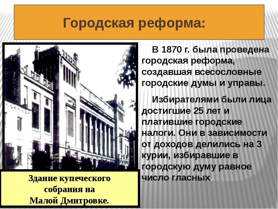 Суть городской реформы 1870. Городская реформа 1870 года. 1870 Г городская реформа суть. Городская реформа фото. Автор городской реформы 1870.