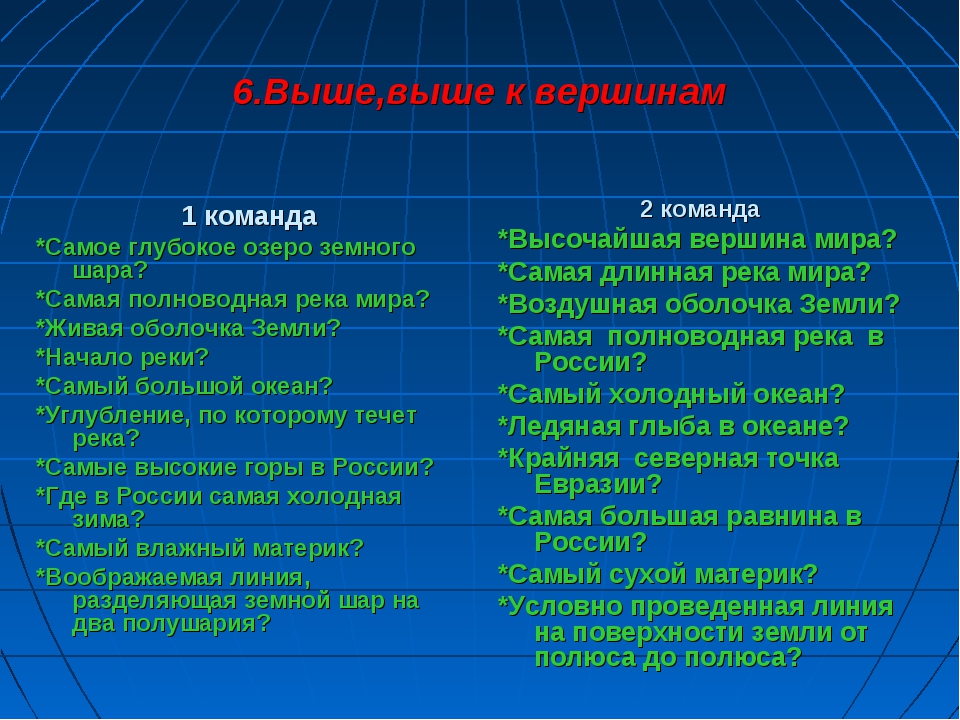 Презентация викторина по географии 10 класс