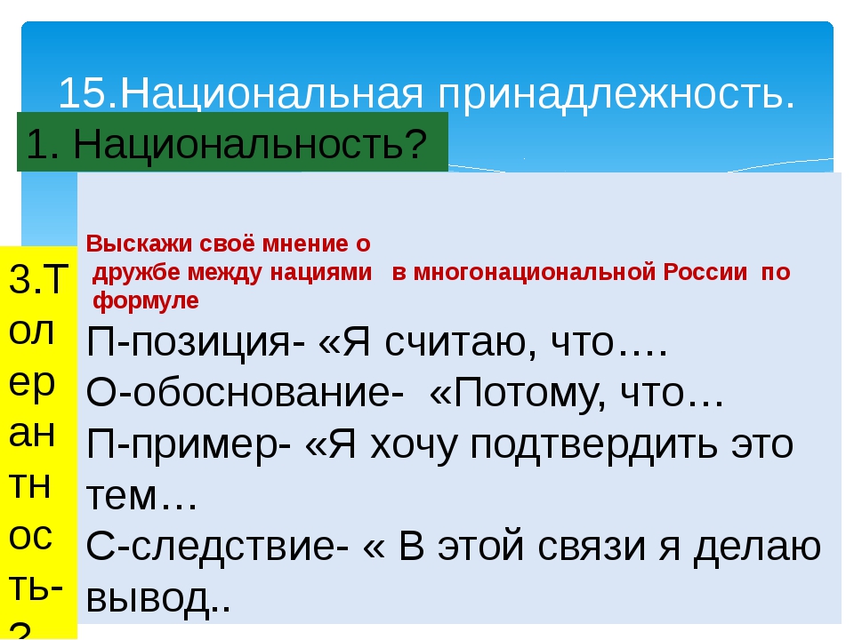 Составьте рассказ о национальной принадлежности используя следующий план