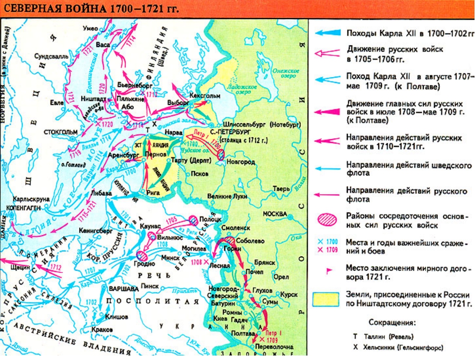 Карта россии при петре 1 с городами