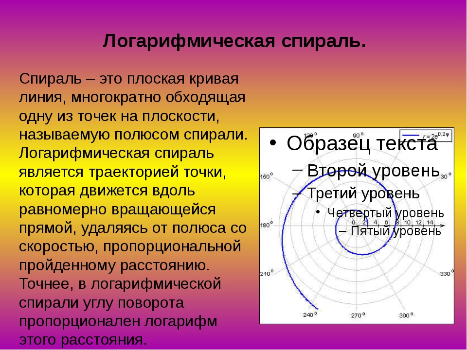 Логарифмическая спираль презентация