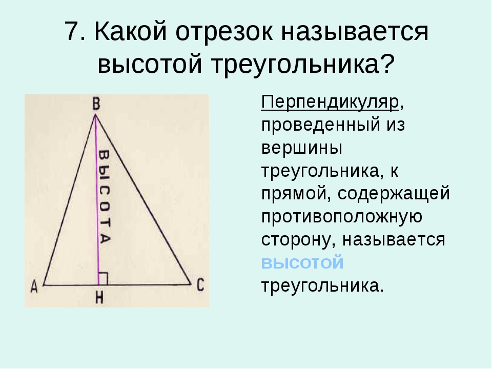 Что называется высотой треугольника рисунок