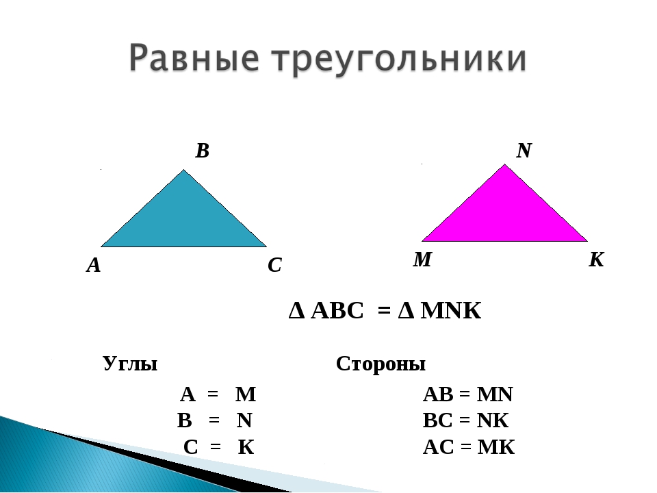 Как выглядит равен. Равные треугольники 7 класс. Как выглядят равные треугольники. 7 В треугольнике. Равные треугольники картина.