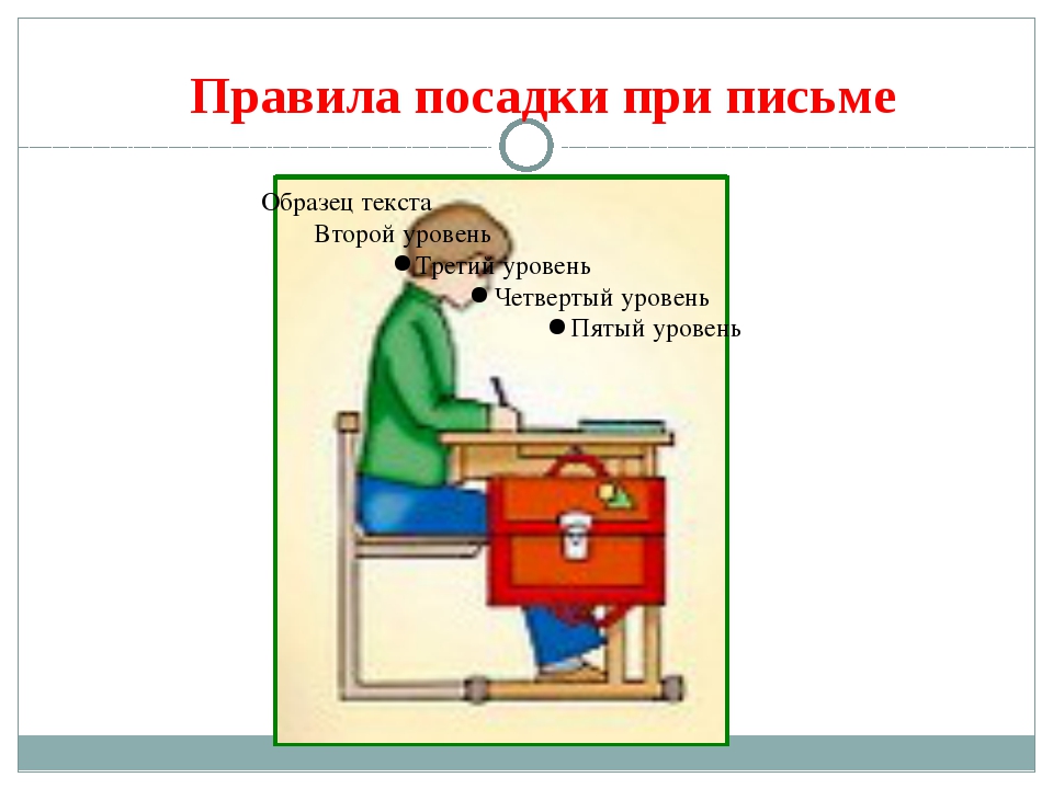 Правильная посадка при письме первоклассника картинки