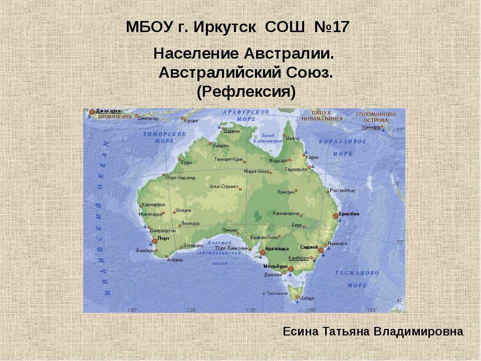 Характеристика австралийского союза по плану 7