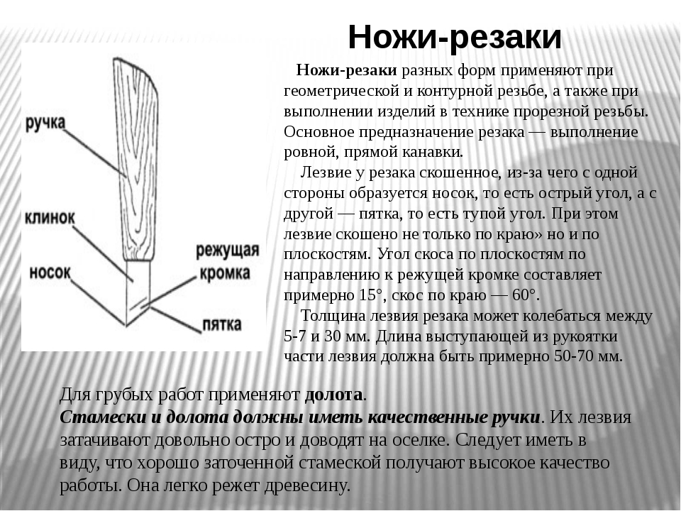 Богородский нож для резьбы по дереву чертеж с размерами