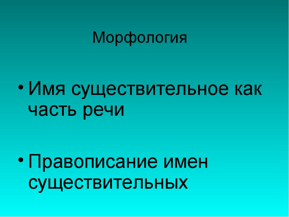 Морфология имя существительное