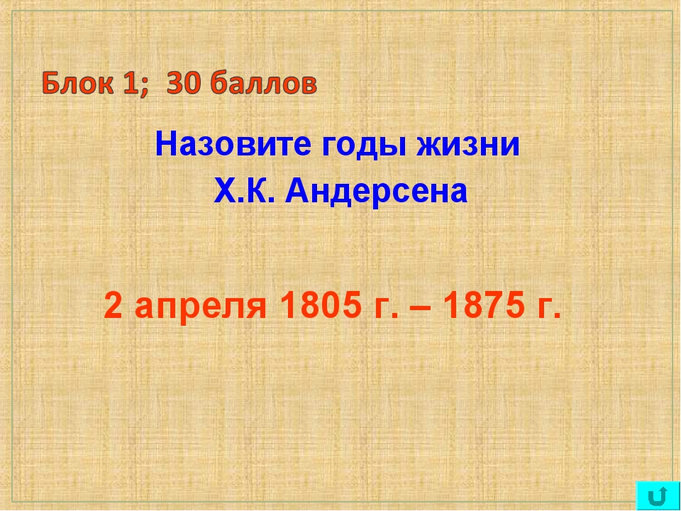 Презентация по андерсену 5 класс