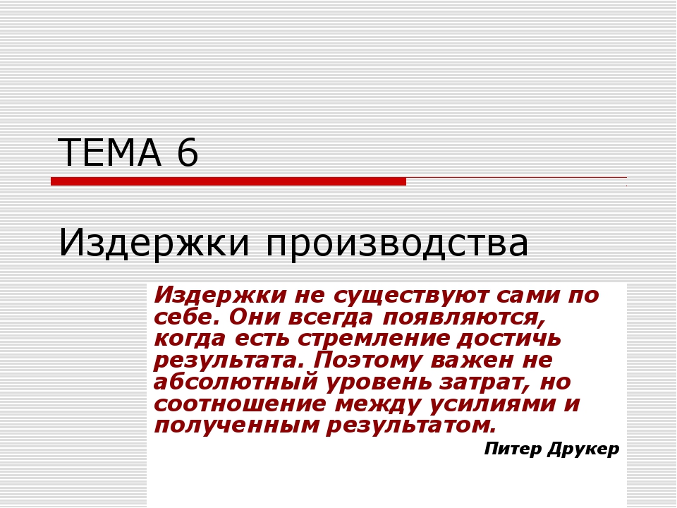 Издержки производства презентация