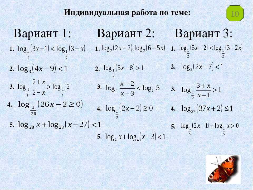 Логарифмические неравенства презентация 11 класс мордкович