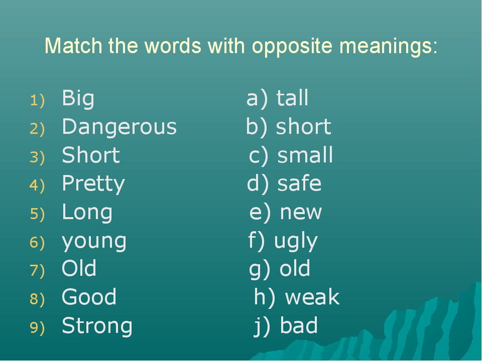 Match the words which best