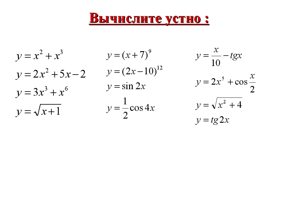 Решение производных по фото