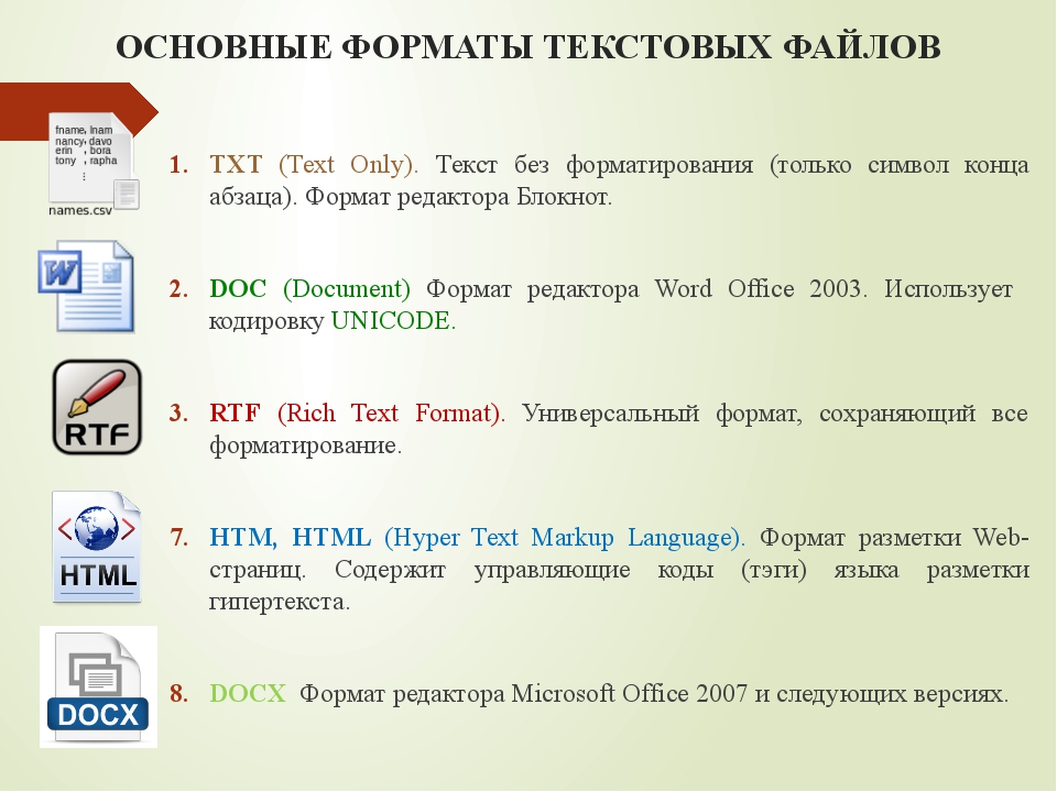 Какой формат файлов не используется при создании презентаций