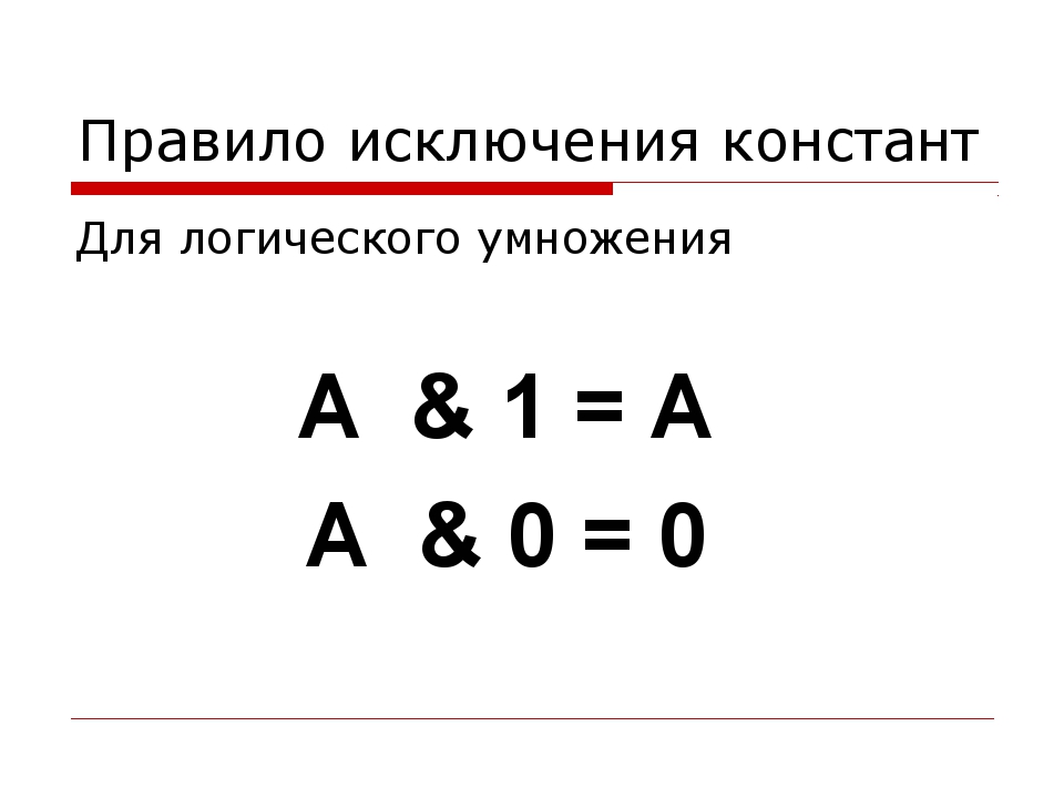 Законы алгебры логики презентация