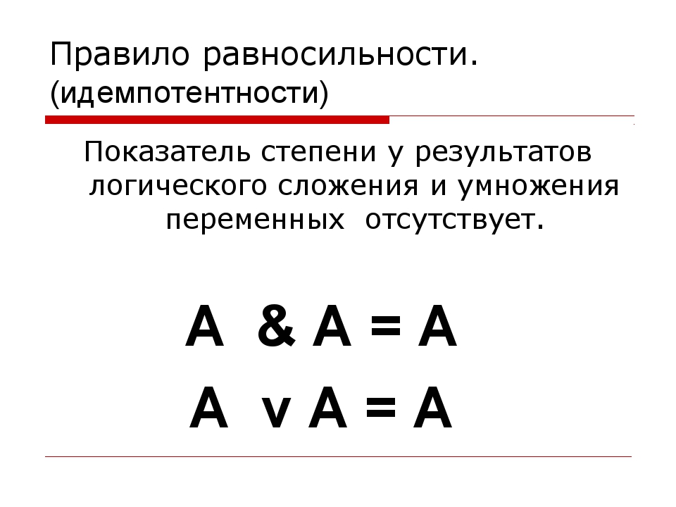 Законы алгебры логики презентация