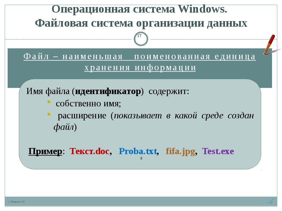 По какому признаку операционная система определяет тип файла документа