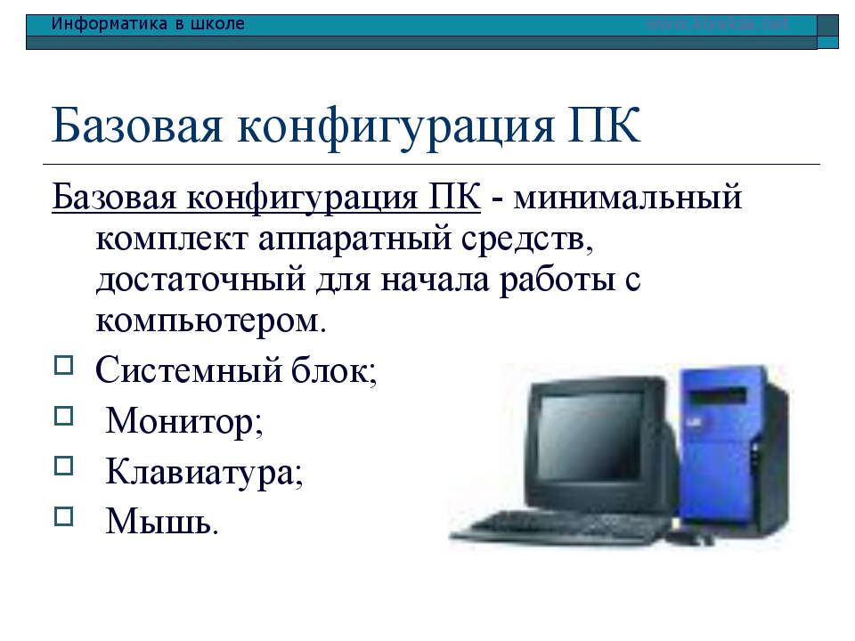 Что входит в понятие конфигурация персонального компьютера