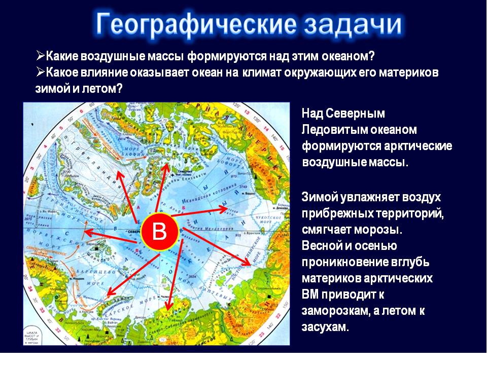 Географические задачи. Географические задачки. Направления в географии. Преобладающие ветры зимой и летом Северного Ледовитого океана.