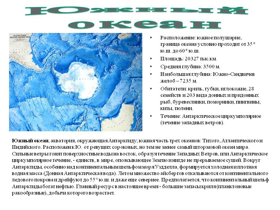 Бассейн антарктического океана. Средняя глубина Южного океана. Южно-Сандвичев жёлоб глубина. Доклад про Южный океан. Наибольшие глубины Южный океан.