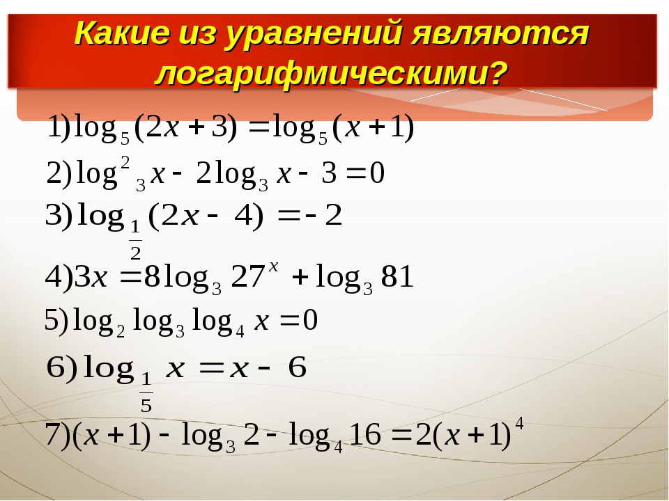 Решение логарифмических уравнений презентация