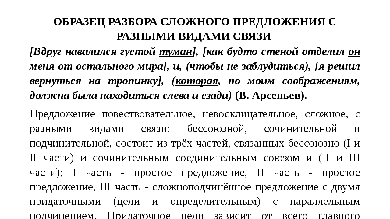 Характеристика сложного предложения 5 класс образец ладыженская