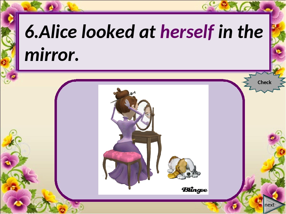 Alice looked at... In the Mirror. Looking in the Mirror текст английский.