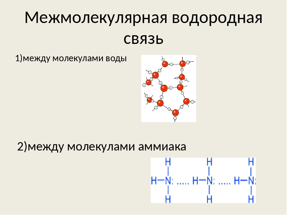 Водородная связь между молекулами