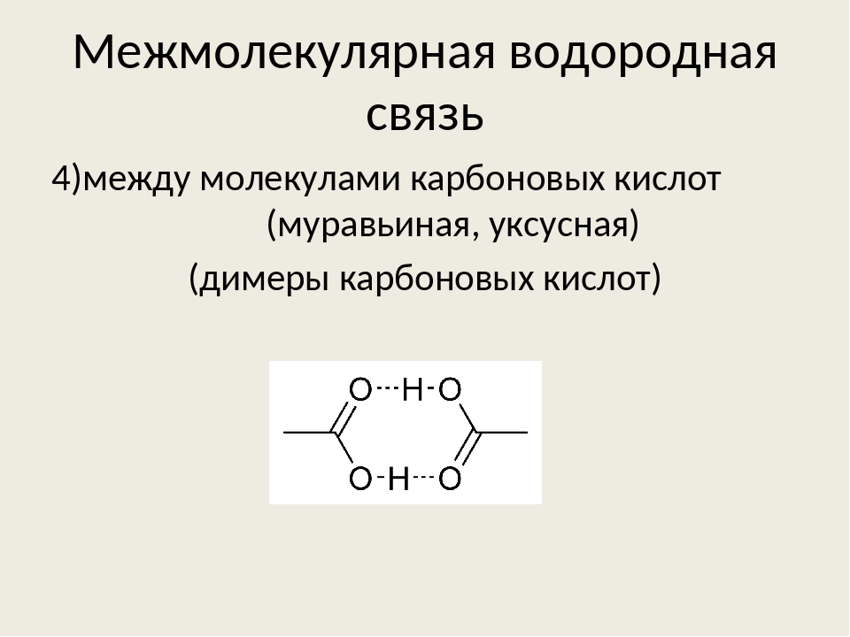 Водородная химическая связь схема