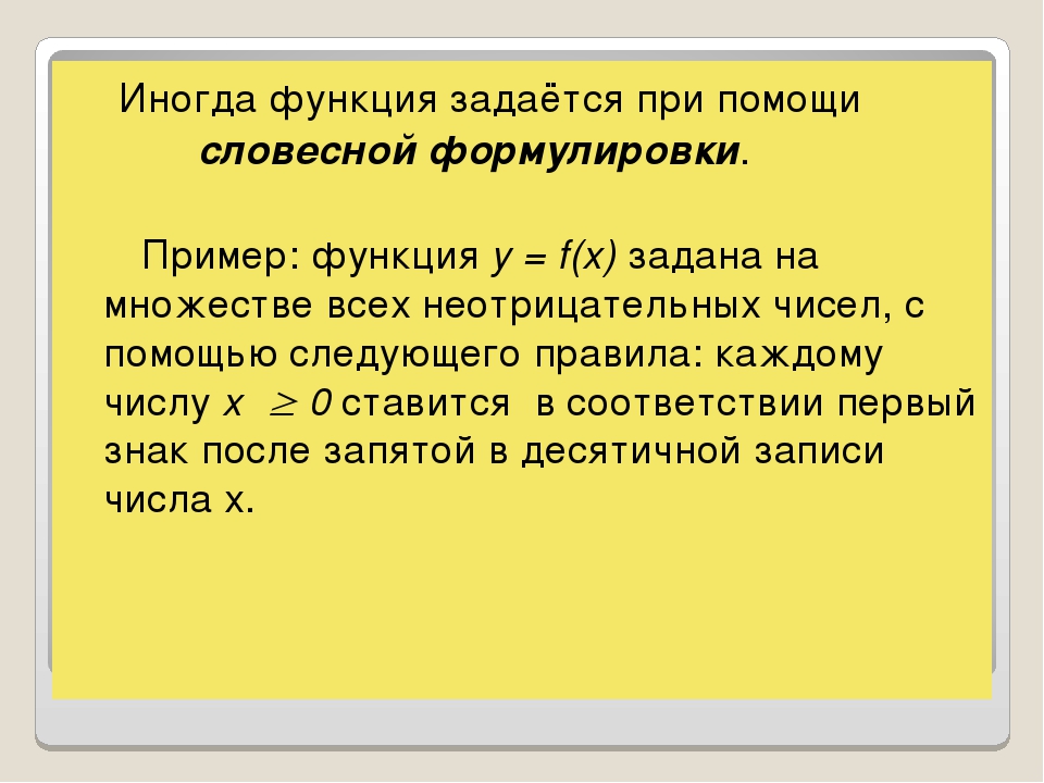 Презентация по теме способы задания функции 7 класс мерзляк