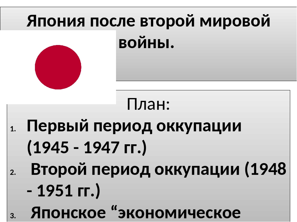 Япония после второй мировой войны презентация 11 класс