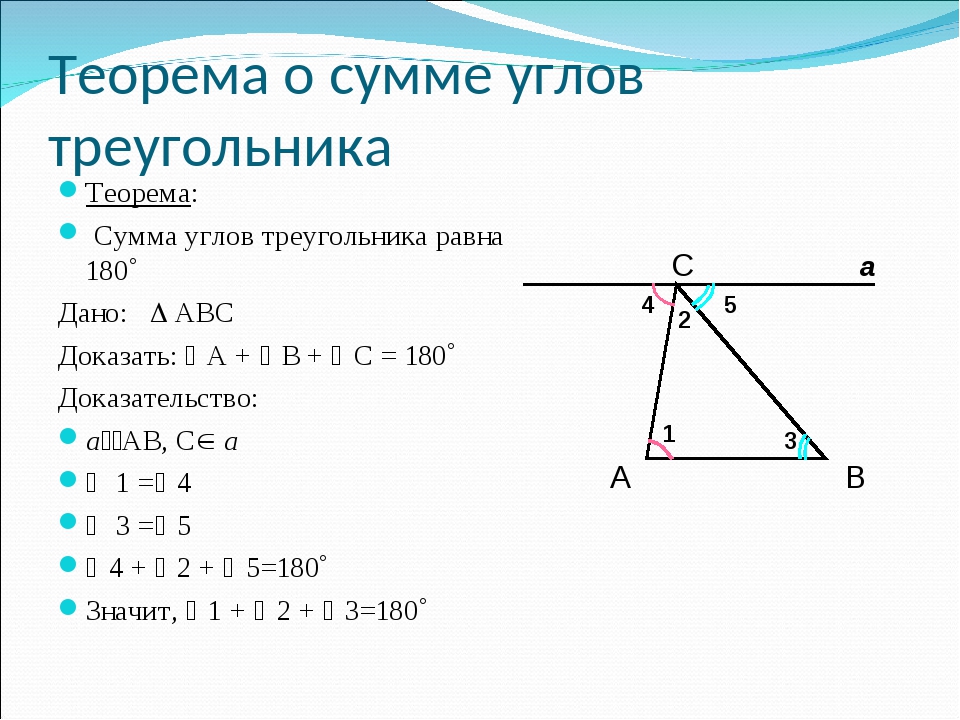 Сумма углов треугольника 7 класс презентация