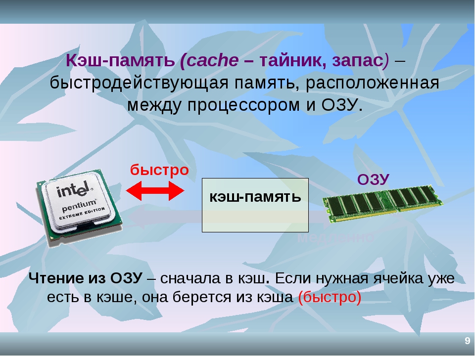 Оперативная память сообщение по информатике